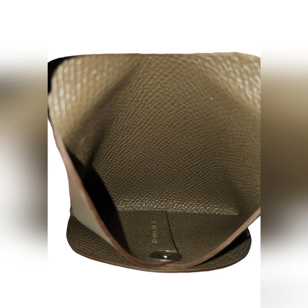 Authentic Hermes Bastia Epson Leather Change Purse Brown